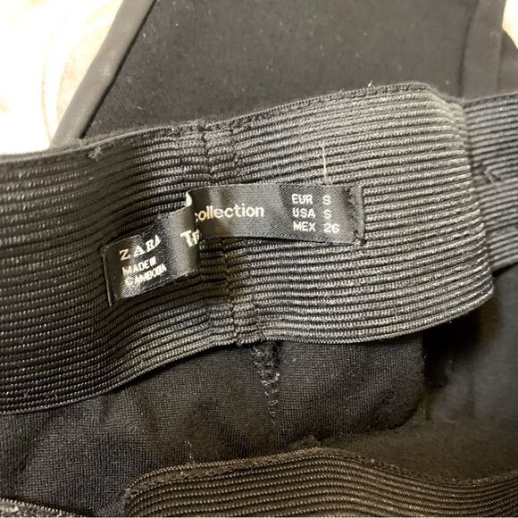 Zara Trafaluc Stretch Leggings Black Piping Down Each Side Sz Small Gorgeous - Picture 3 of 4